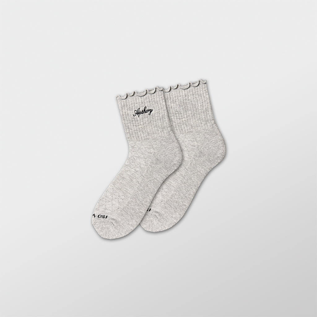 WMNS Lettuce Edge Quarter Socks - Heather Gray – APTHCRY
