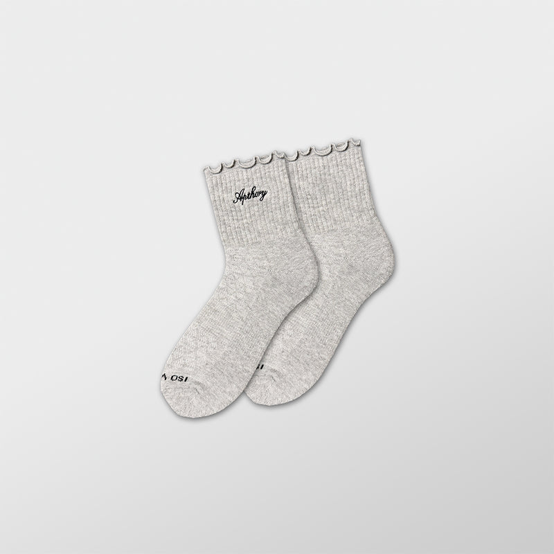 WMNS Lettuce Edge Quarter Socks - Heather Gray