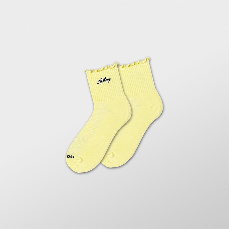 WMNS Lettuce Edge Quarter Socks - Butter Yellow