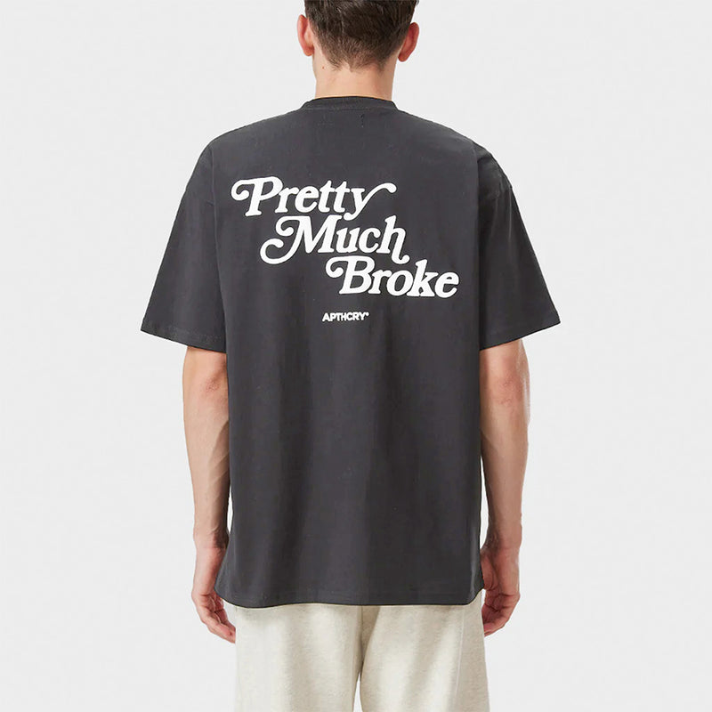 Pretty Much Broke® Puff Print Tee - Vintage Black w/ White