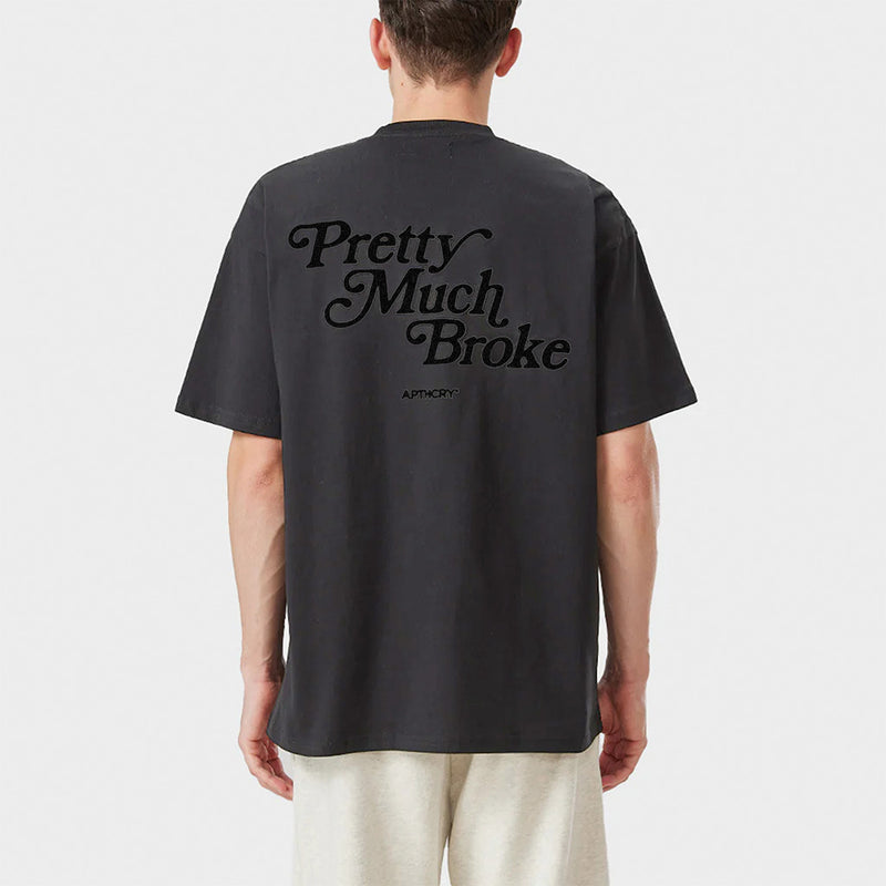 Pretty Much Broke® Puff Print Tee - Vintage Black w/ Black