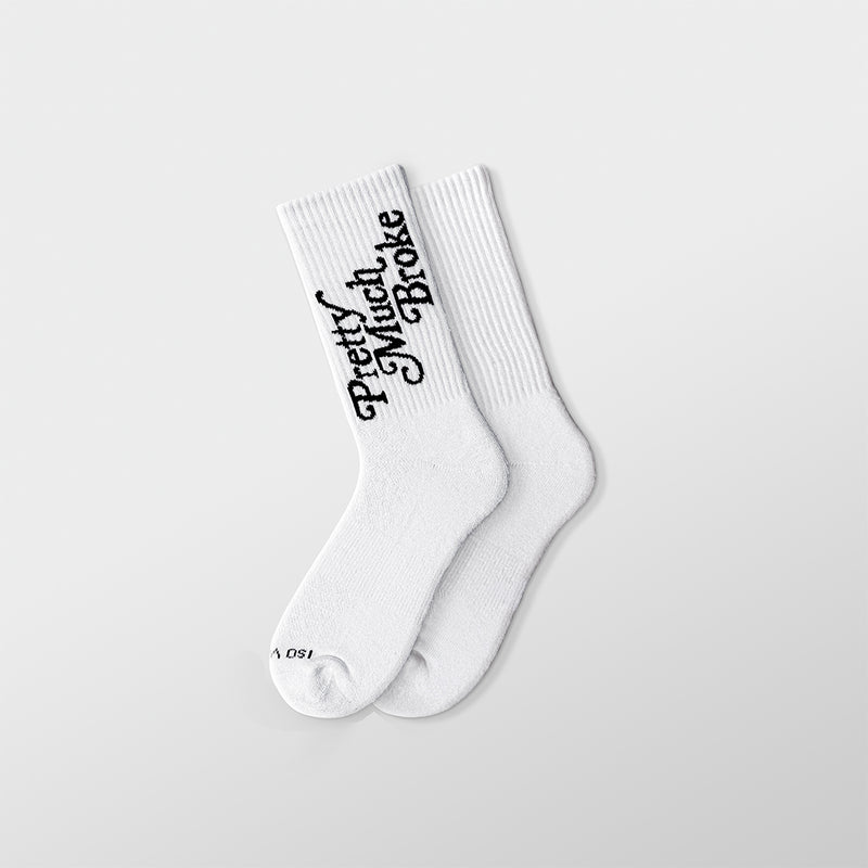 Pretty Much Broke Socks - White