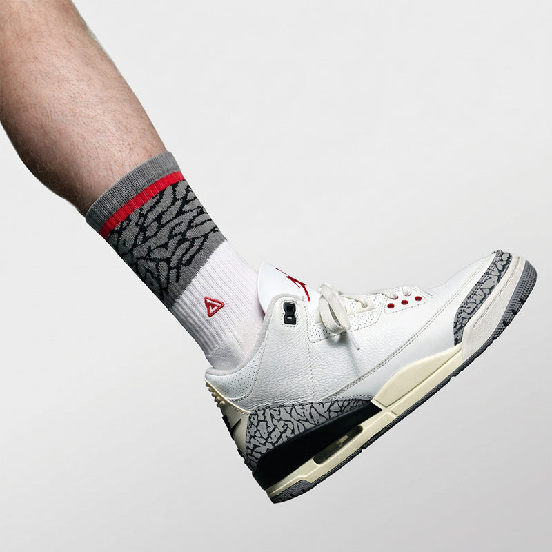 SNKR Socks - White Cement 3